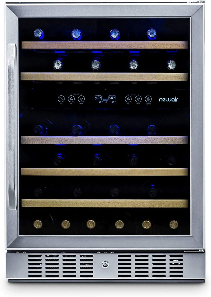New Air AWR-460DB 46 Bottle Built In Dual Zone Compressor Wine Cooler
